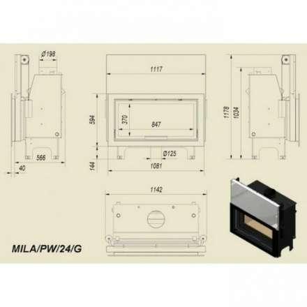 Каминная топка Kratki Mila/PW/24/G в Молодечно