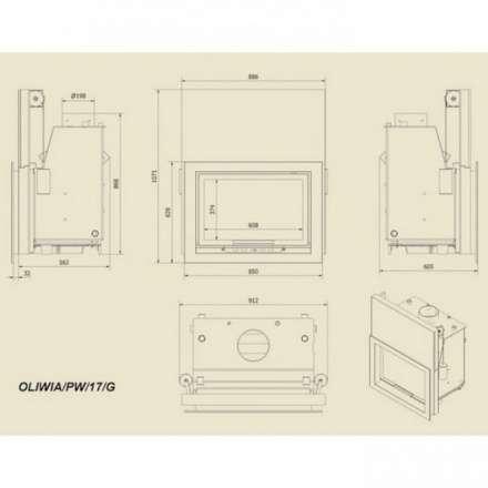 Каминная топка Kratki Oliwia/PW/17/G в Молодечно