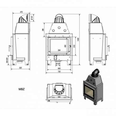 Каминная топка Kratki MBZ в Молодечно
