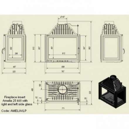 Каминная топка Kratki Amelia/LP в Молодечно