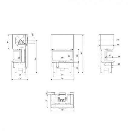 Каминная топка Kratki NBC 7 (гильотина) в Молодечно