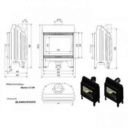 Каминная топка Kratki Blanka 670/570 в Молодечно