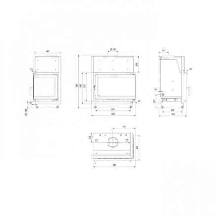 Каминная топка Kratki Oliwia/PW/BP/22/BS/W/Deco в Молодечно