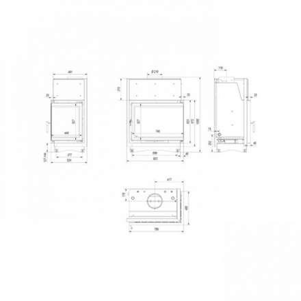 Каминная топка Kratki Amelia/PW/BP/24/BS/W/Deco в Молодечно