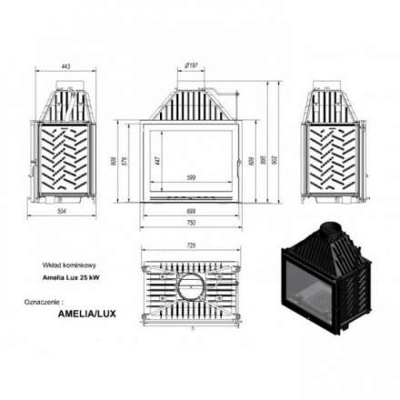 Каминная топка Kratki Amelia/LUX в Молодечно
