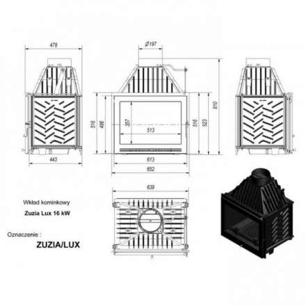 Каминная топка Kratki Zuzia/LUX в Молодечно