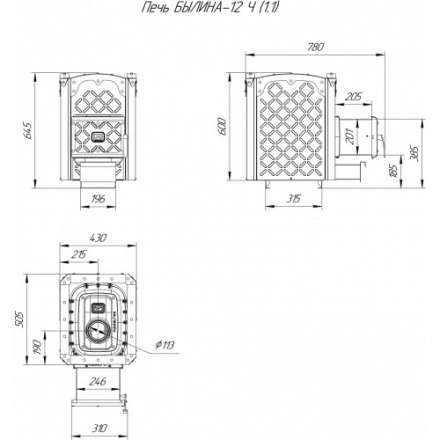 Печь для бани Теплодар Былина-12Ч (1.1) в Молодечно