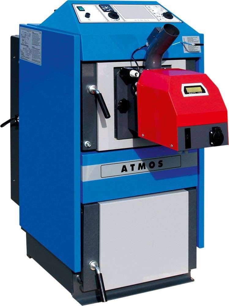 Твердотопливный котёл Atmos DC 25 S с горелкой и бункером Амазонка бай фото в Молодечно