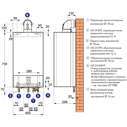 Газовый котел De Dietrich MS 24 FF в Молодечно