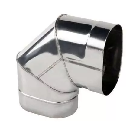 Колено овал. сечения (Отвод) 90 из нерж. ст. 430-0,8 мм, вертикаль. купить в Молодечно