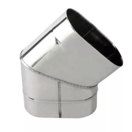 Колено овал. сечения (Отвод) 45 из нерж. ст. 430-1,0 мм,  вертикаль. купить в Молодечно