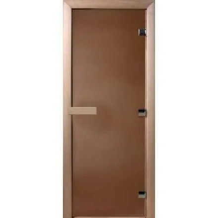 Дверь для бани Doorwood Теплая ночь 1800x800 мм (коробка листва, стекло 8 мм, 3 петли) в Молодечно
